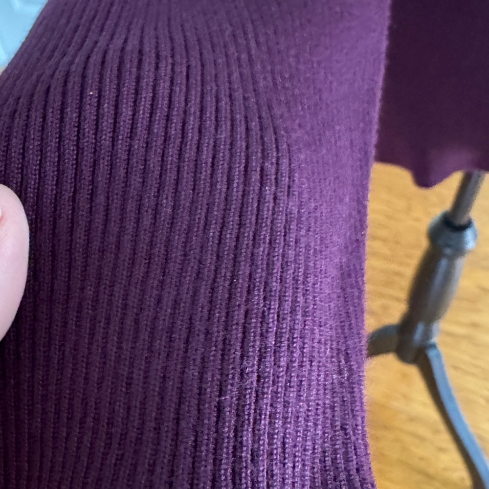🌟NWT Calvin Klein Dark Purple Ribbed Mock Neck Keyhole Sweater XL - Picture 10 of 15